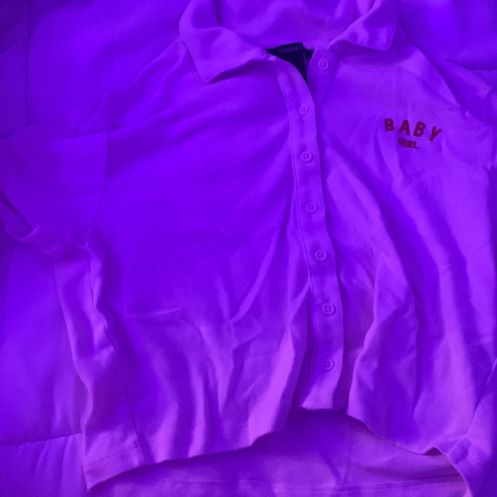 Baby Girl crop button tee